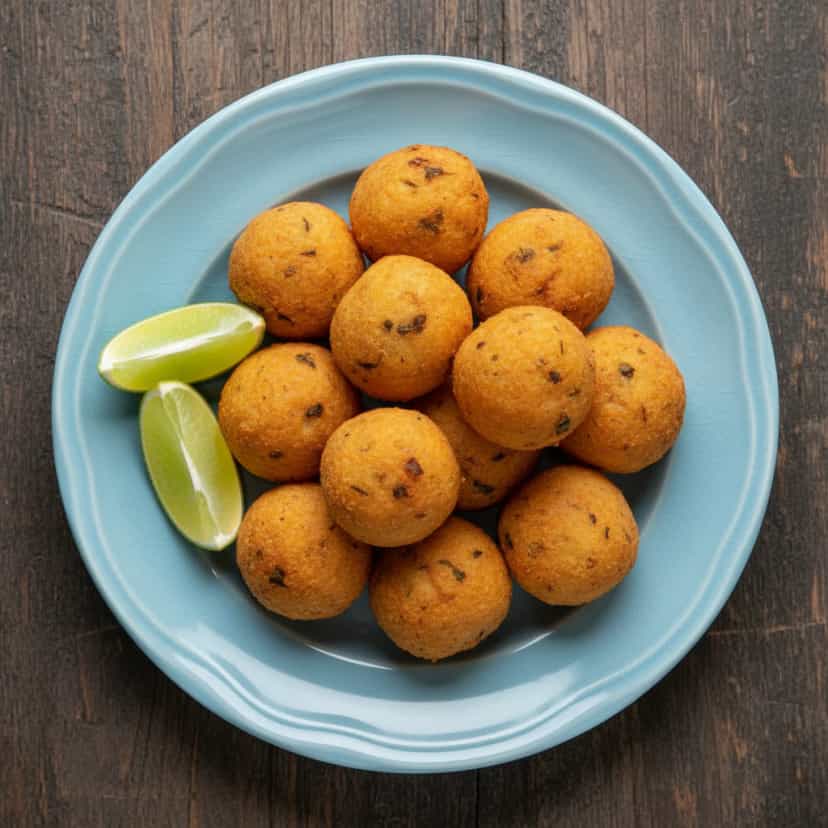 Foto deliciosa de Bolinho de Bacalhau pronta para servir - Salgadinhos
