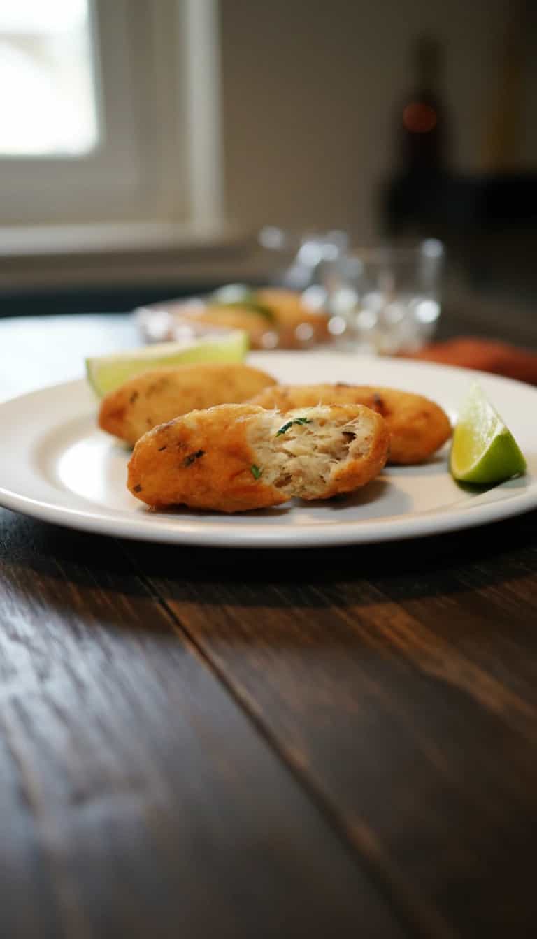 Foto deliciosa de Bolinho de Bacalhau pronta para servir - Salgadinhos