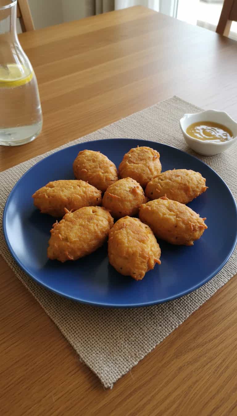 Foto deliciosa de Bolinho de Bacalhau pronta para servir - Salgadinhos
