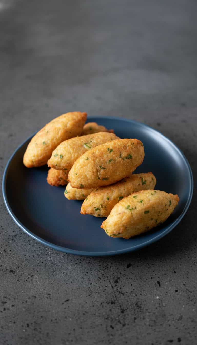 Foto deliciosa de Bolinho de Bacalhau pronta para servir - Salgadinhos