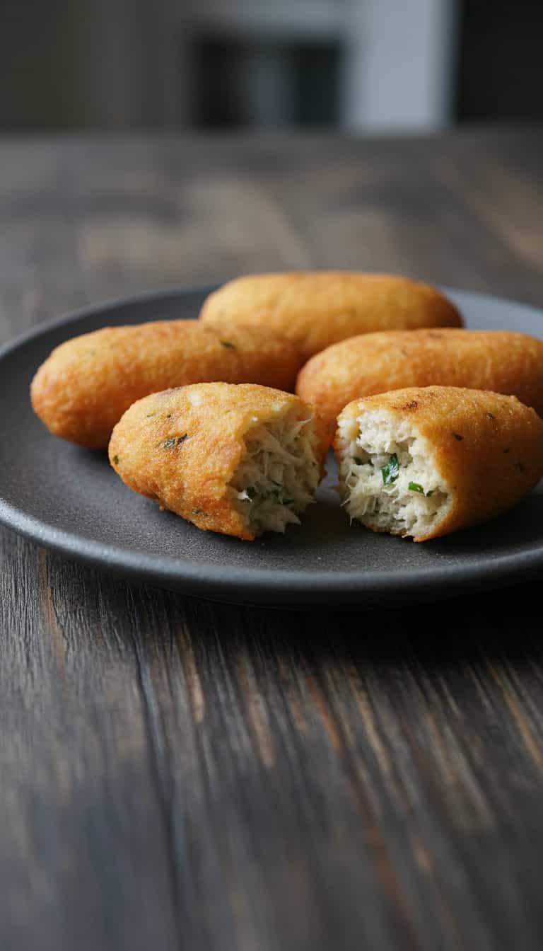 Foto deliciosa de Bolinho de Bacalhau pronta para servir - Salgadinhos