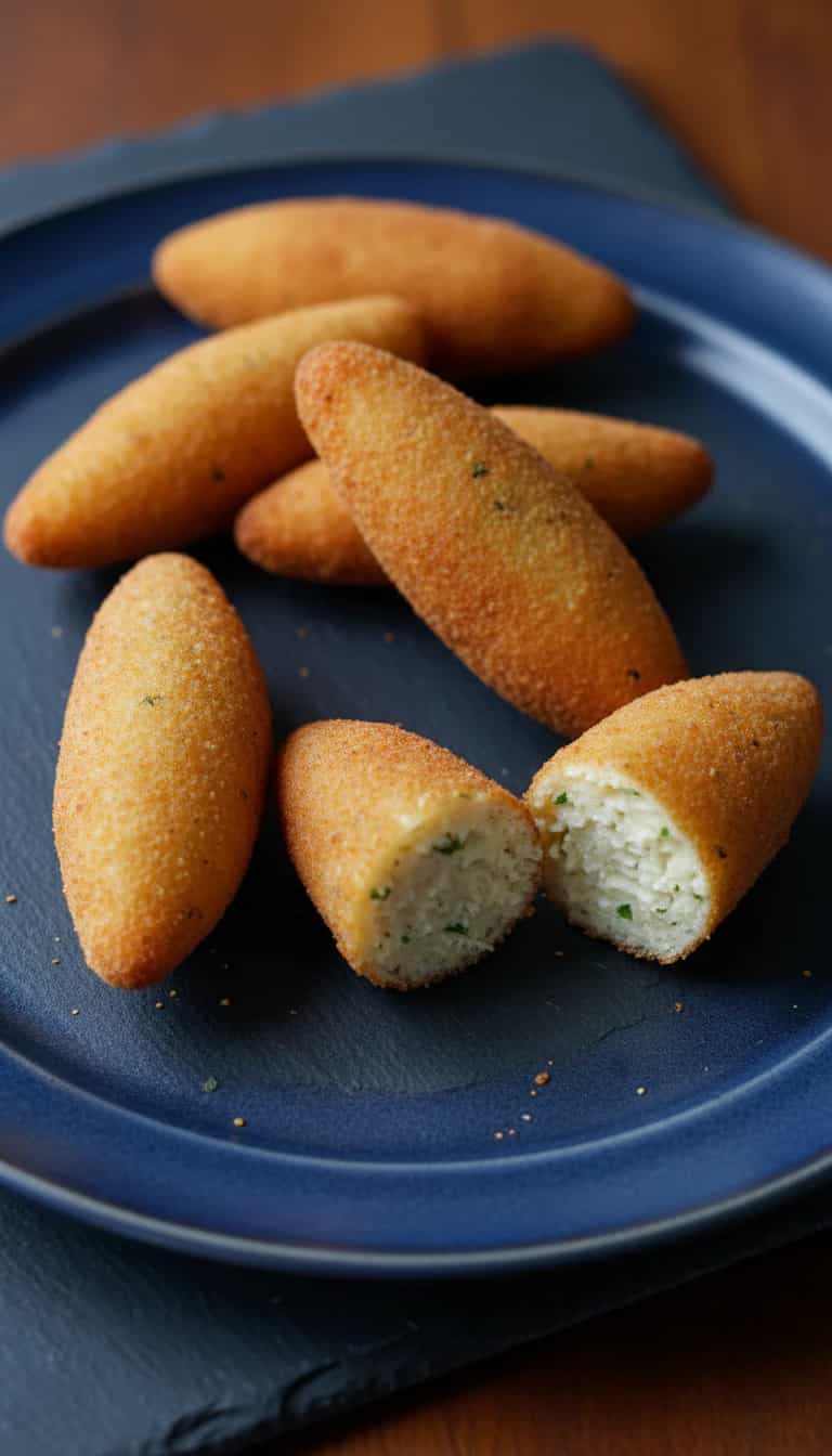 Foto deliciosa de Bolinho de Bacalhau pronta para servir - Salgadinhos