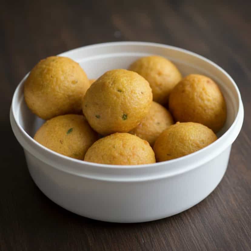Foto deliciosa de Bolinho de Bacalhau pronta para servir - Salgadinhos