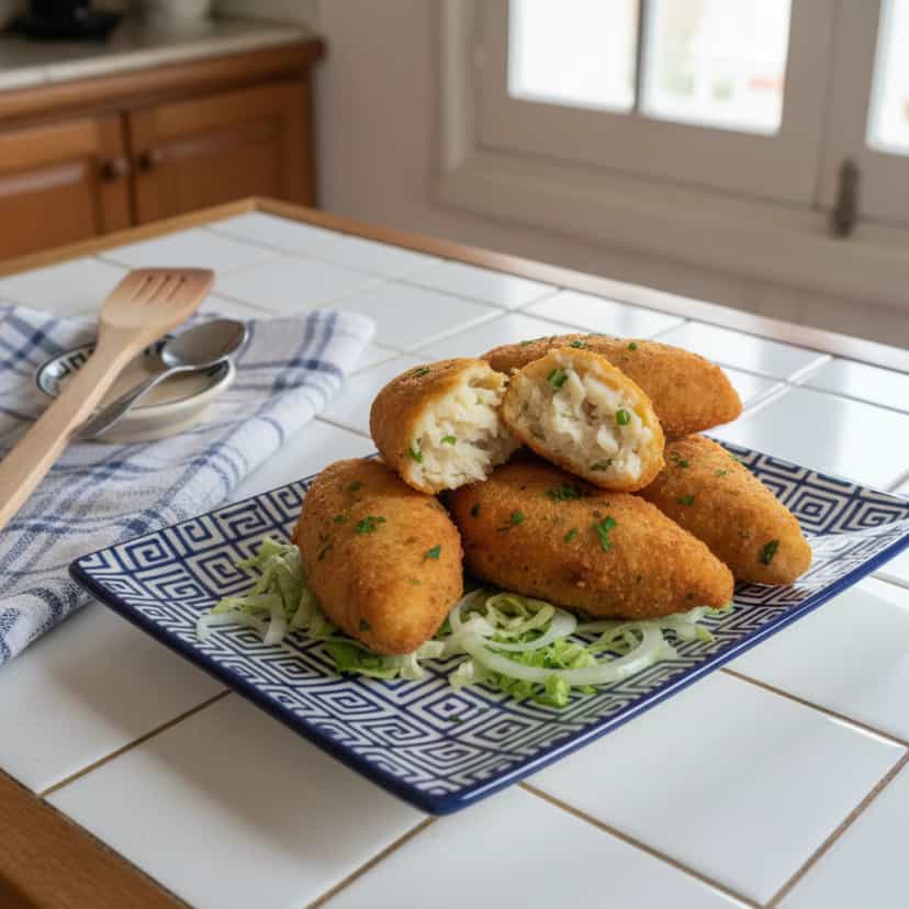 Foto deliciosa de Bolinho de Bacalhau pronta para servir - Salgadinhos