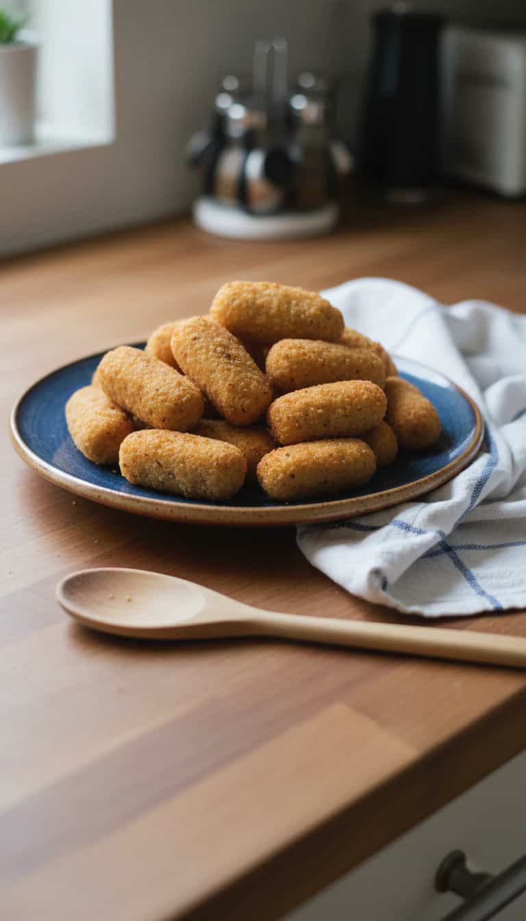 Foto deliciosa de Bolinho de Bacalhau pronta para servir - Salgadinhos