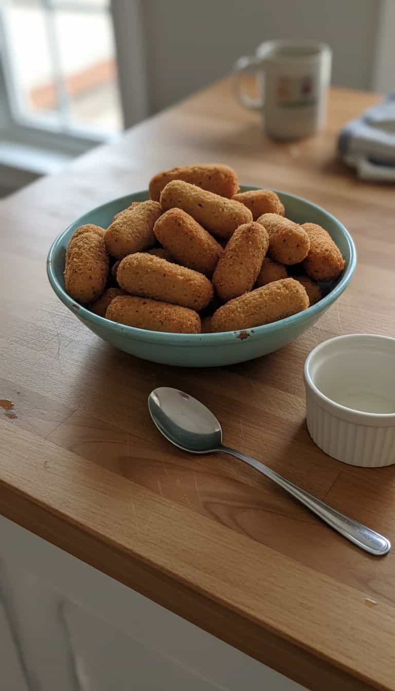 Foto deliciosa de Bolinho de Bacalhau pronta para servir - Salgadinhos