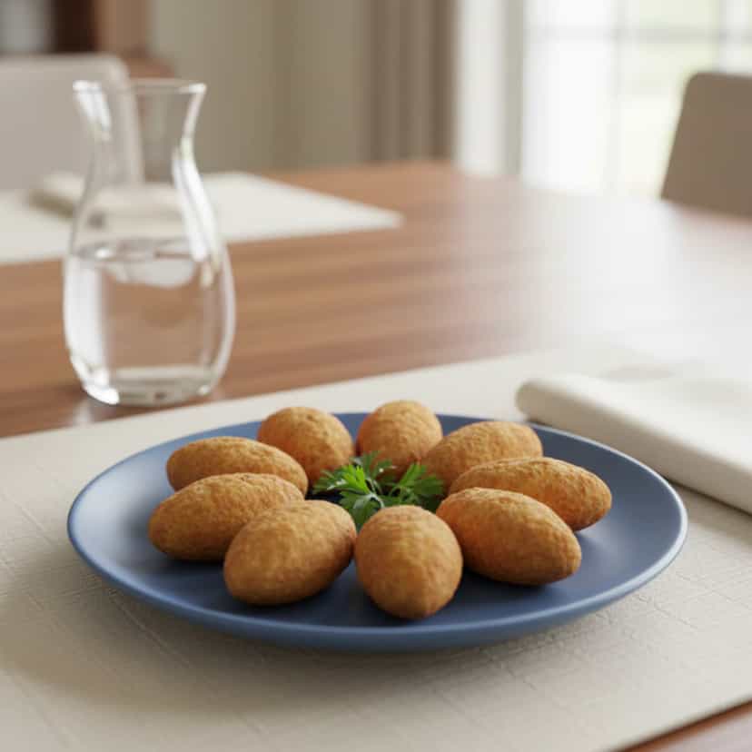 Foto deliciosa de Bolinho de Bacalhau Light pronta para servir - Salgadinhos