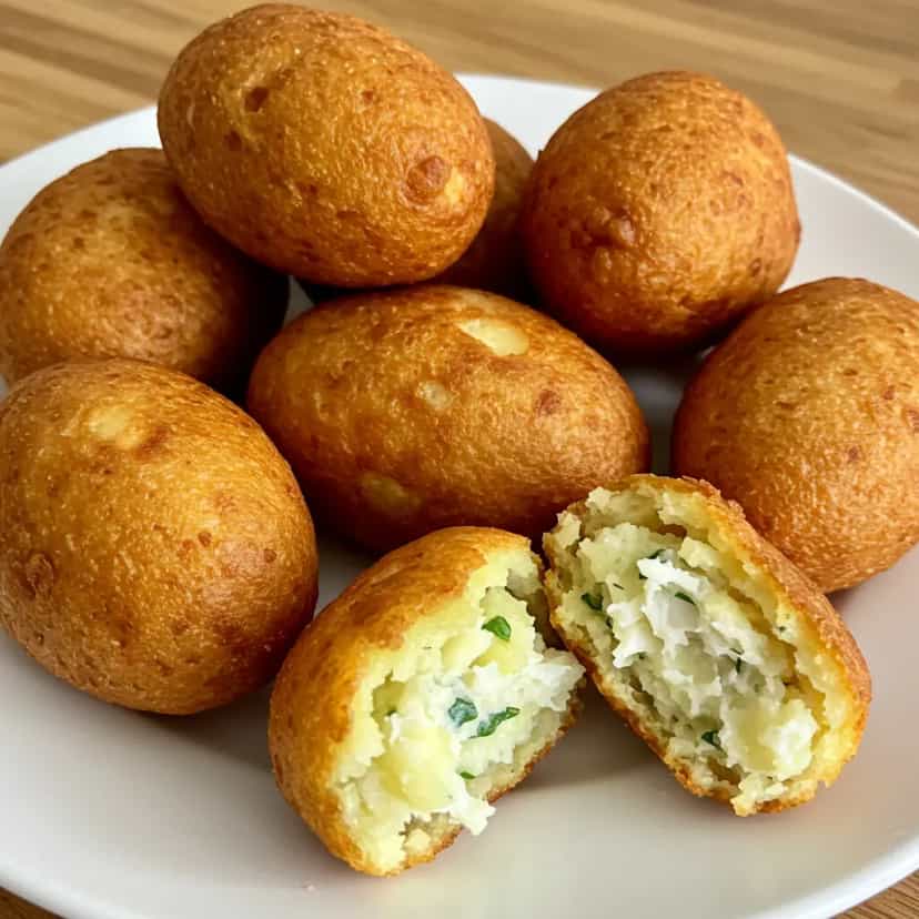 Foto deliciosa de Bolinho de Bacalhau Tradicional pronta para servir - Lanches de Padaria