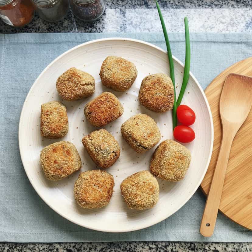 Foto deliciosa de Bolinho de Berinjela pronta para servir - Salgadinhos