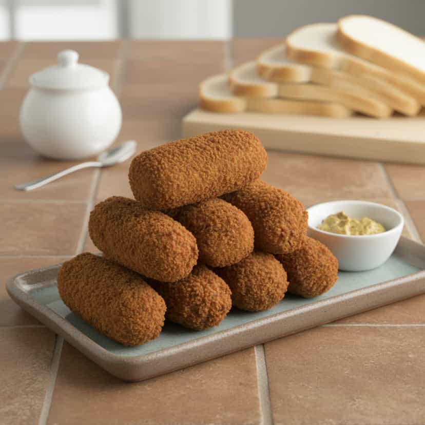 Foto deliciosa de Bolinho de Jiló com Carne Moída pronta para servir - Salgadinhos