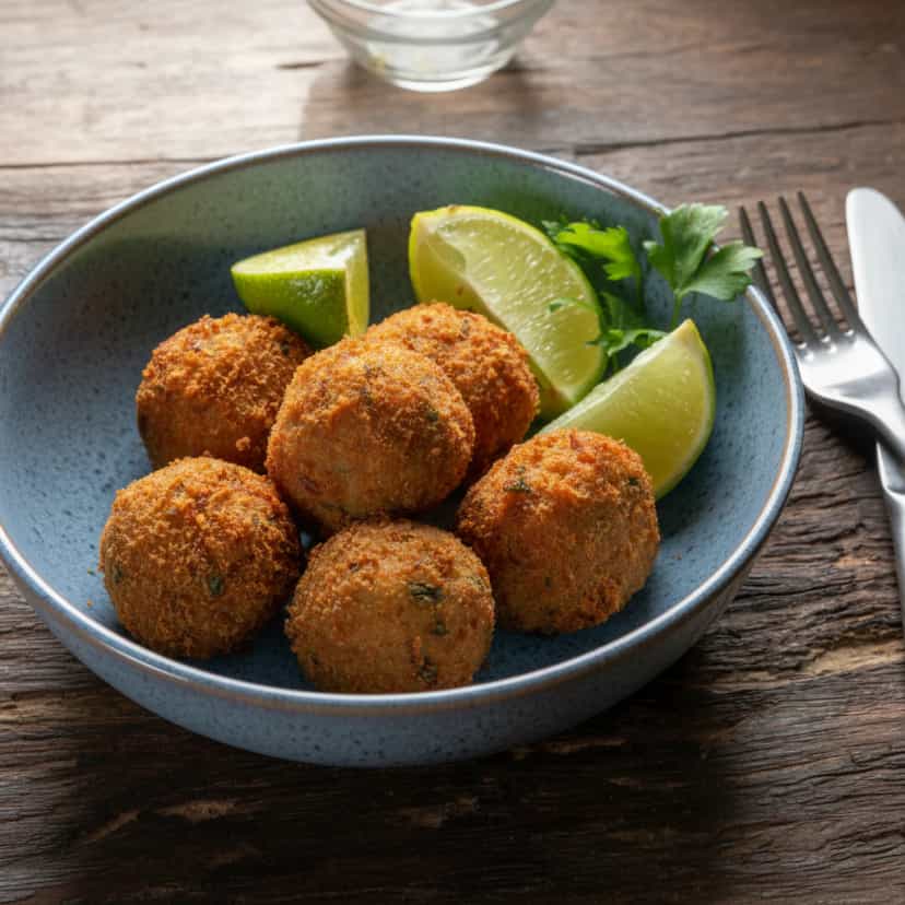 Foto deliciosa de Bolinho de Mandioca com Carne Moída pronta para servir - Salgadinhos