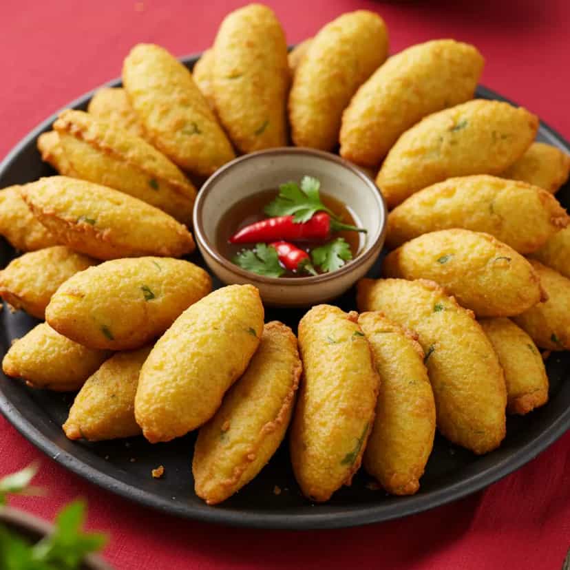 Foto deliciosa de Bolinho de Mandioca com Queijo pronta para servir - Salgadinhos