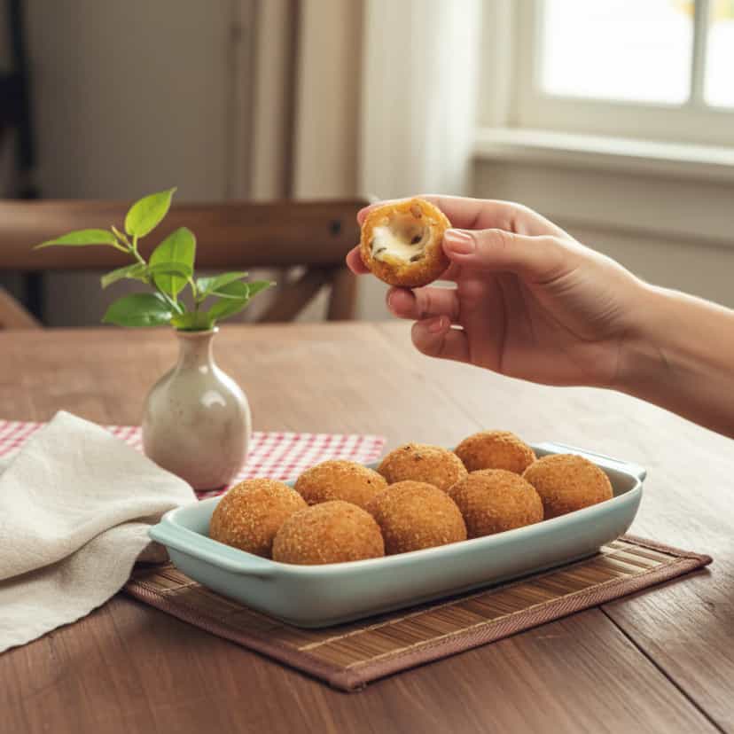 Foto deliciosa de Bolinho de Queijo Assado pronta para servir - Snacks Assados