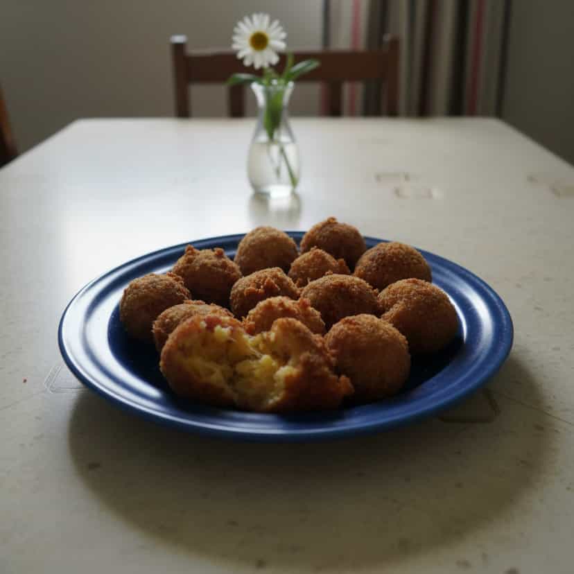Foto deliciosa de Bolinho de Queijo com Calabresa pronta para servir - Salgadinhos