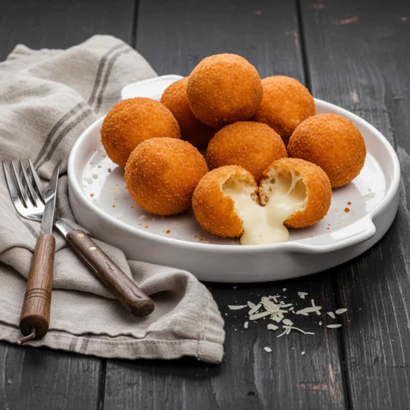Foto deliciosa de Bolinho de Queijo com Creme de Leite pronta para servir - Salgadinhos