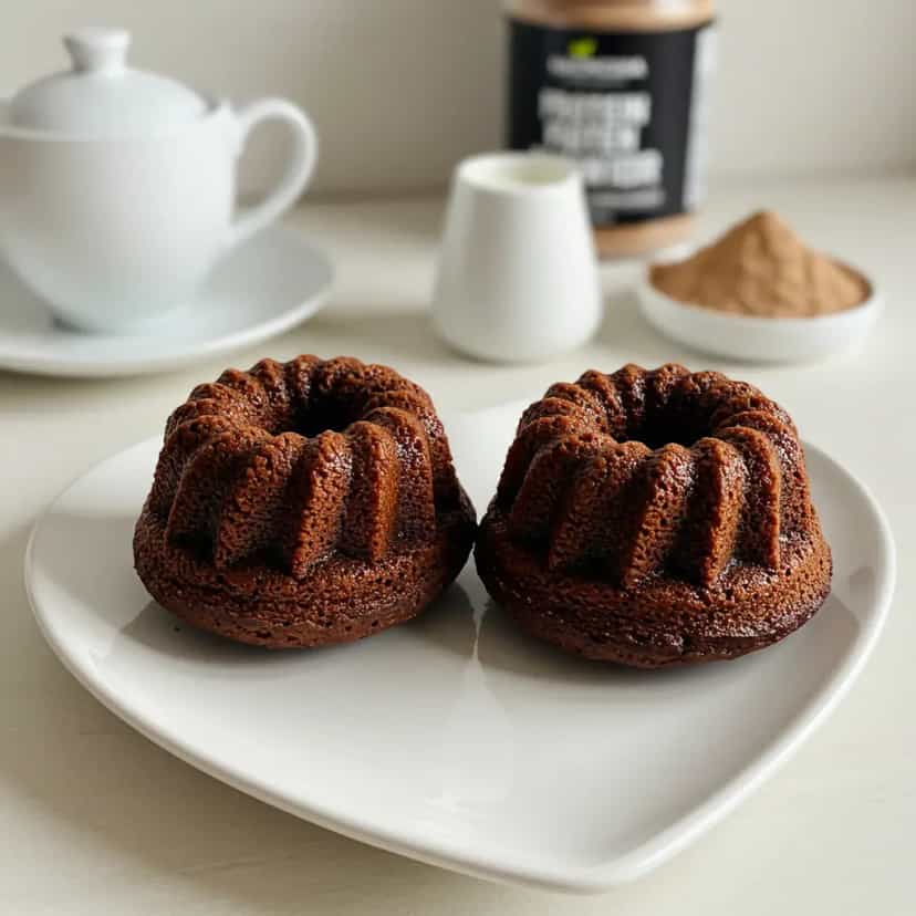 Foto deliciosa de Bolinho Low Carb de Cacau pronta para servir - Energéticos & Proteicos