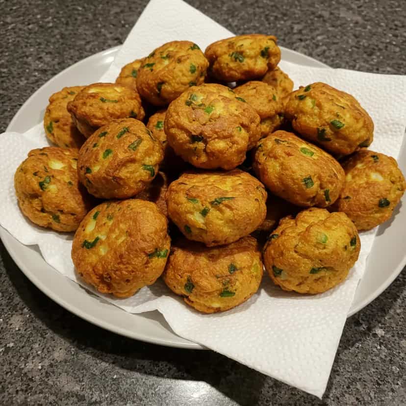 Foto deliciosa de Bolinhos de Arroz com Carne Moída pronta para servir - Salgadinhos