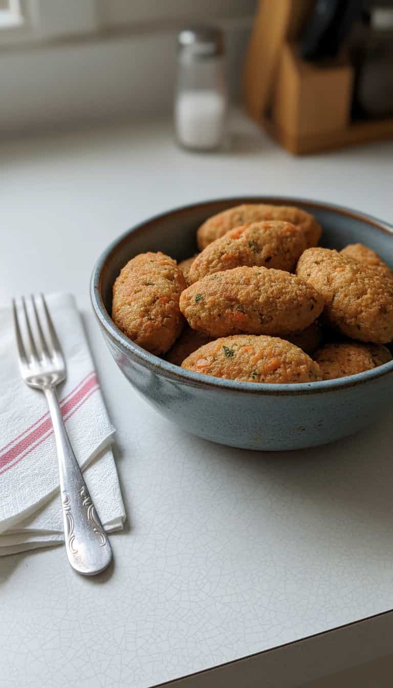 Foto deliciosa de Bolinhos de Arroz com Cenoura Assados pronta para servir - Snacks Assados