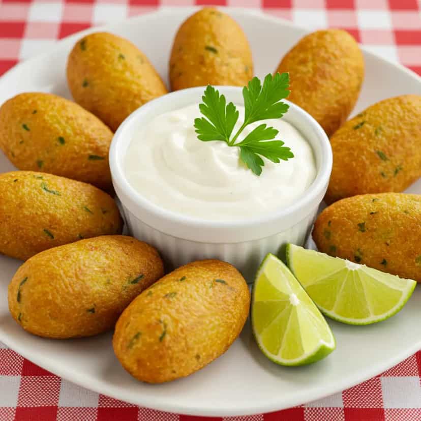 Foto deliciosa de Bolinhos de Bacalhau pronta para servir - Salgadinhos