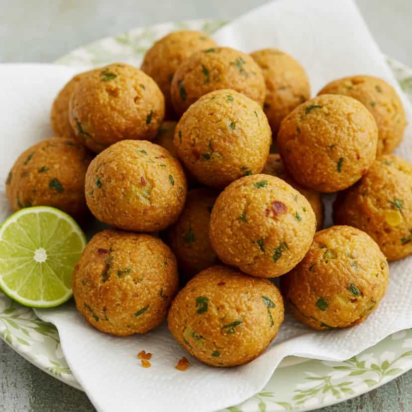 Foto deliciosa de Bolinhos de Bacalhau pronta para servir - Salgadinhos