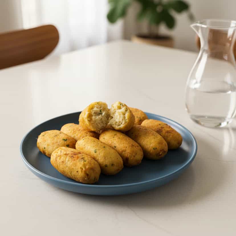 Foto deliciosa de Bolinhos de Bacalhau pronta para servir - Salgadinhos
