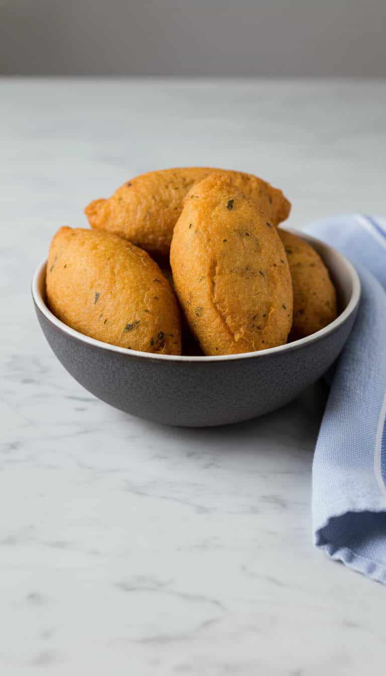 Foto deliciosa de Bolinhos de Bacalhau pronta para servir - Salgadinhos