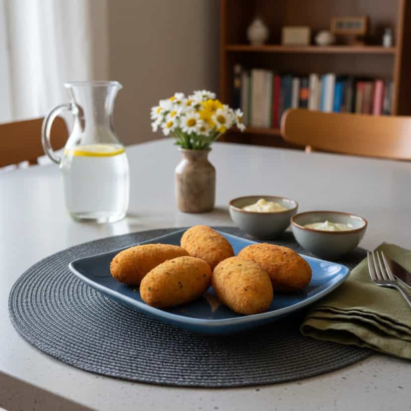 Foto deliciosa de Bolinhos de Bacalhau pronta para servir - Salgadinhos