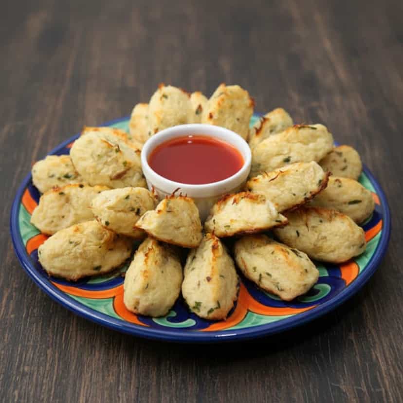 Foto deliciosa de Bolinhos de Bacalhau Assados pronta para servir - Salgadinhos