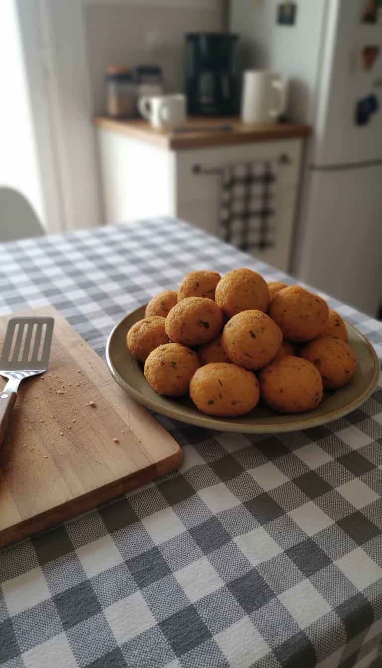 Foto deliciosa de Bolinhos de Bacalhau Tradicionais pronta para servir - Salgadinhos