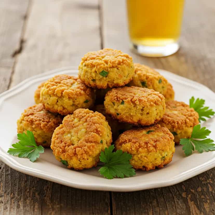 Foto deliciosa de Bolinhos de Bacalhau Tradicionais pronta para servir - Salgadinhos