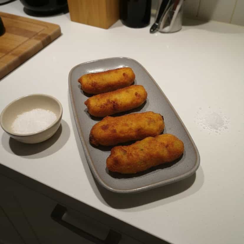 Foto deliciosa de Bolinhos de Batata com Linguiça pronta para servir - Salgadinhos