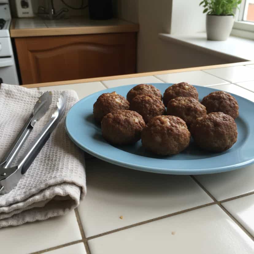 Foto deliciosa de Bolinhos de Carne com Aveia pronta para servir - Salgadinhos