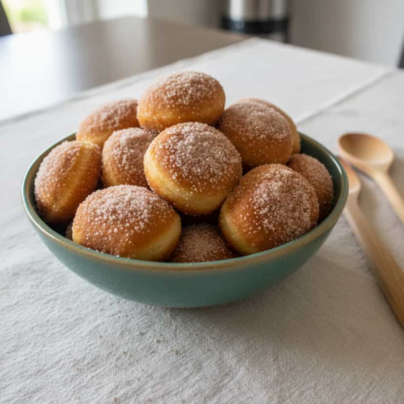 Foto deliciosa de Bolinhos de Chuva Tradicionais pronta para servir - Snacks Assados