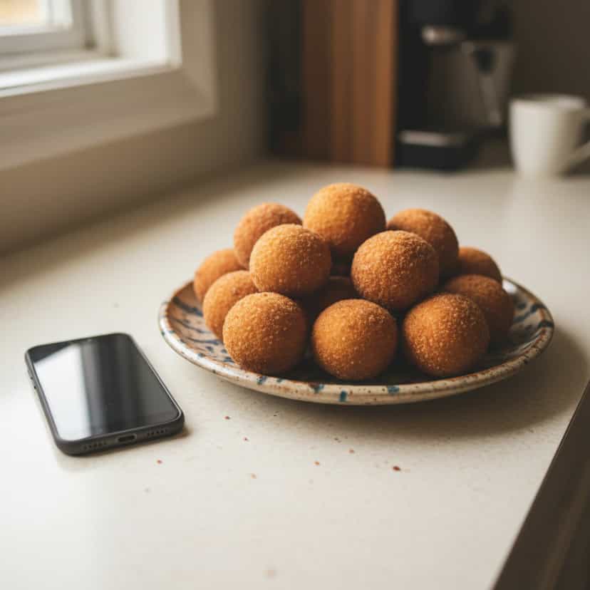 Foto deliciosa de Bolinhos de Chuva Tradicionais pronta para servir - Lanches de Padaria