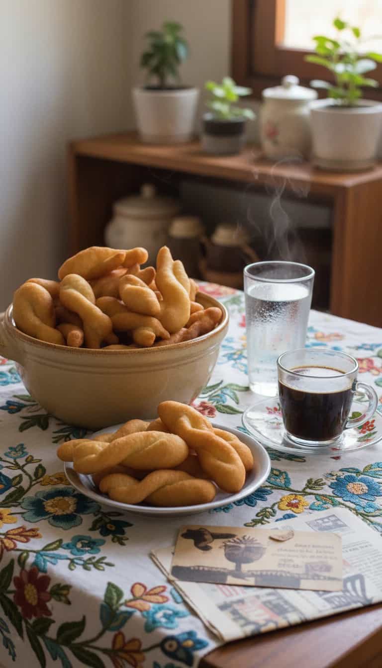 Foto deliciosa de Bolinhos de Farinha de Trigo pronta para servir - Lanches de Padaria