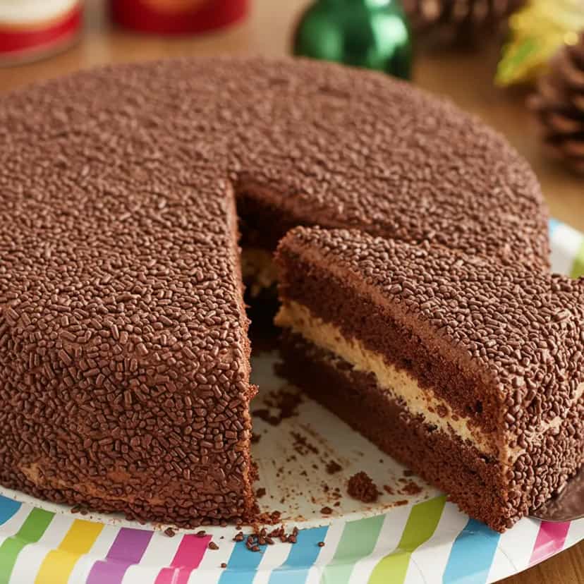 Foto deliciosa de Bolo Brigadeiro com Recheio Cremoso pronta para servir - Bolos & Cupcakes