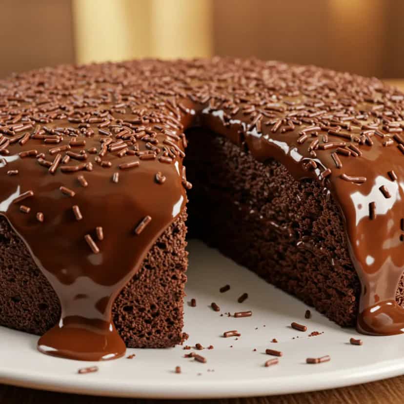 Foto deliciosa de Bolo brigadeiro pronta para servir - Bolos & Cupcakes