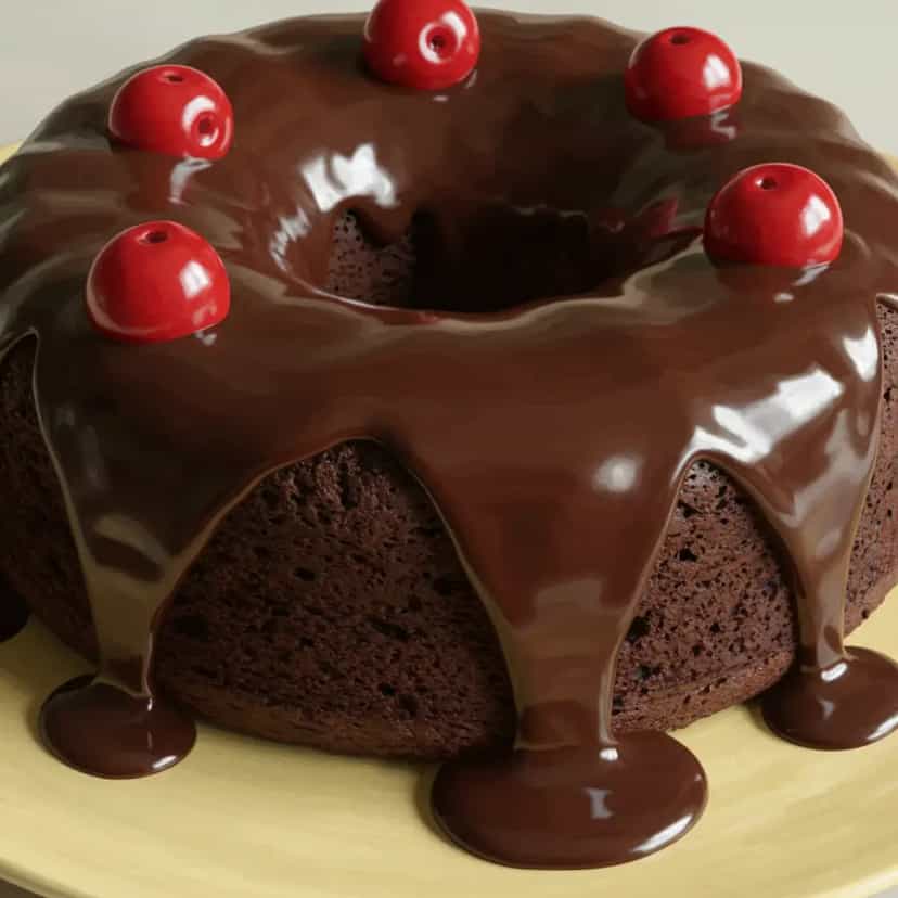 Foto deliciosa de Bolo com Mousse de Chocolate e Frutas pronta para servir - Bolos & Cupcakes