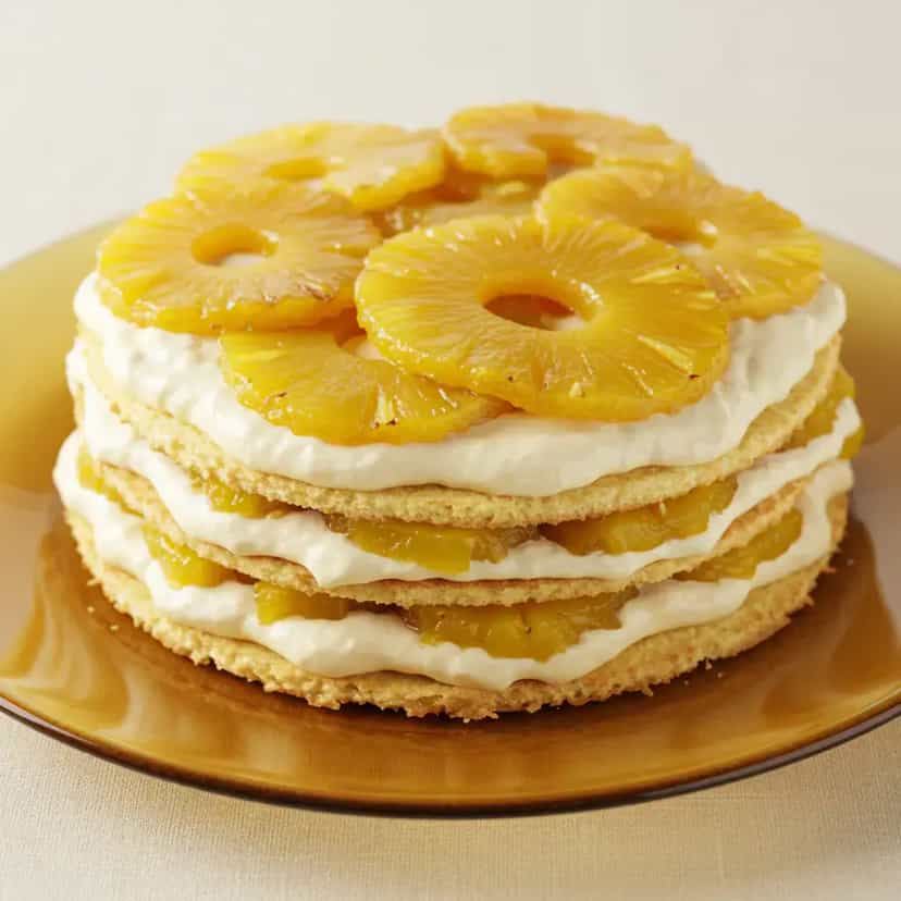 Foto deliciosa de Bolo Cremoso de Abacaxi pronta para servir - Bolos & Cupcakes