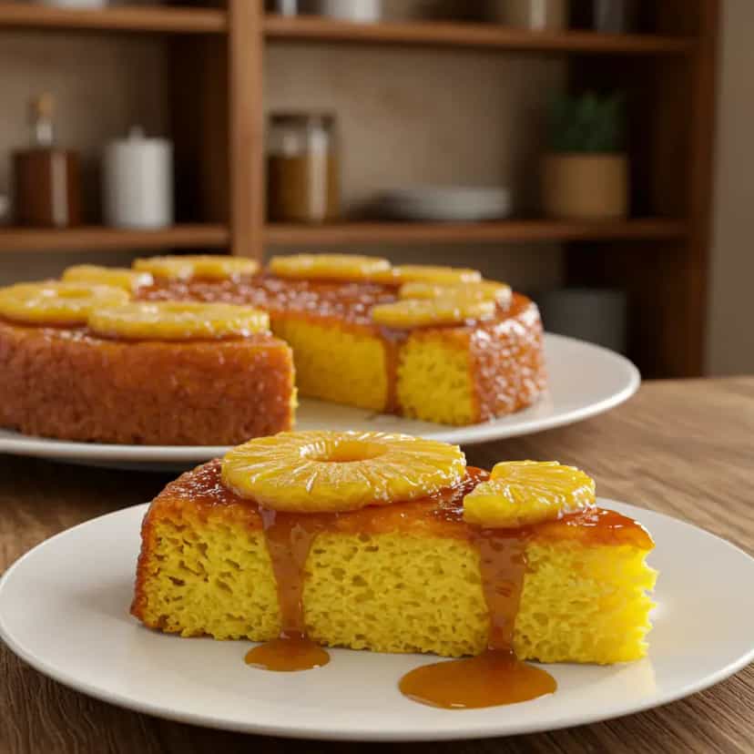 Foto deliciosa de Bolo de abacaxi caramelizado pronta para servir - Bolos & Cupcakes