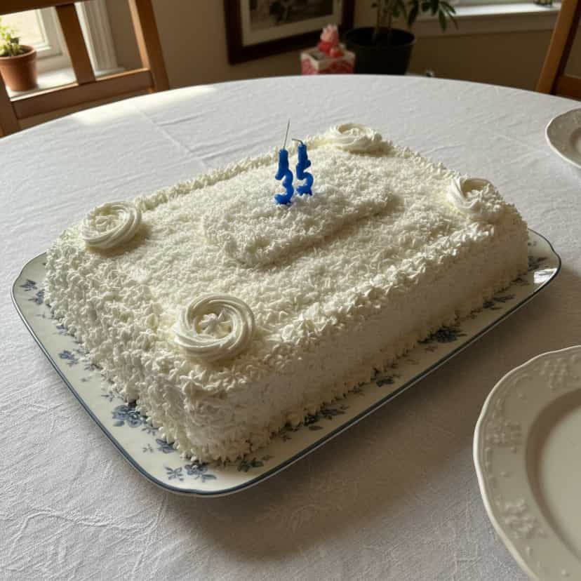 Foto deliciosa de Bolo de Abacaxi com Cocada e Chantilly pronta para servir - Bolos & Cupcakes
