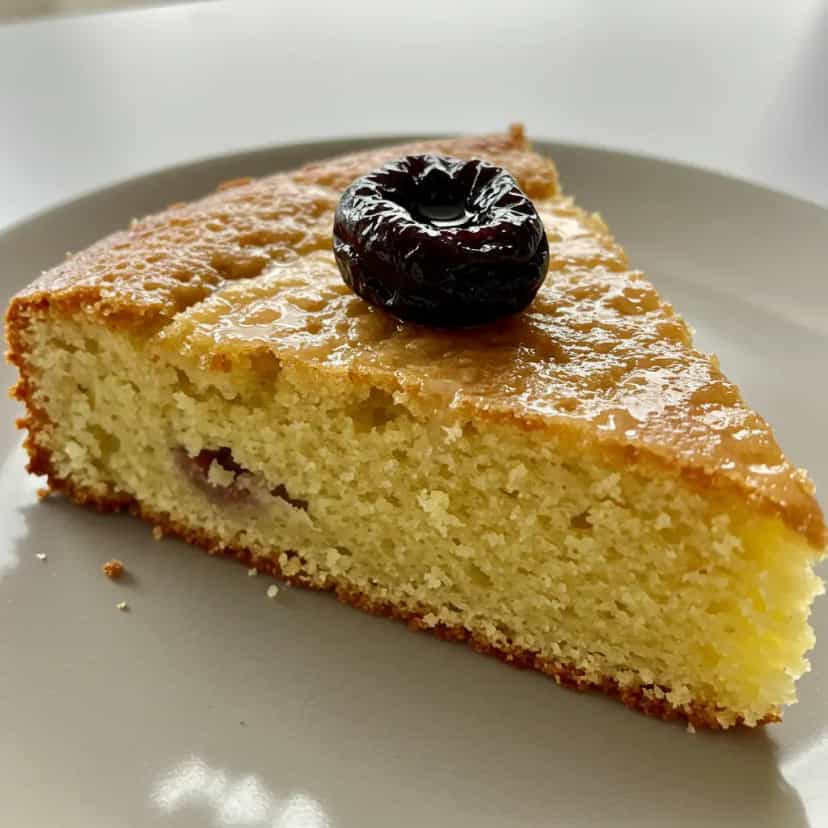 Foto deliciosa de Bolo de Ameixa com Calda de Coco pronta para servir - Bolos & Cupcakes
