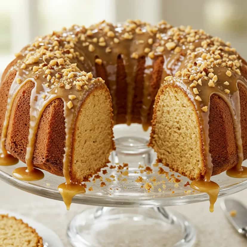 Foto deliciosa de Bolo de Amendoim com Doce de Leite pronta para servir - Bolos & Cupcakes