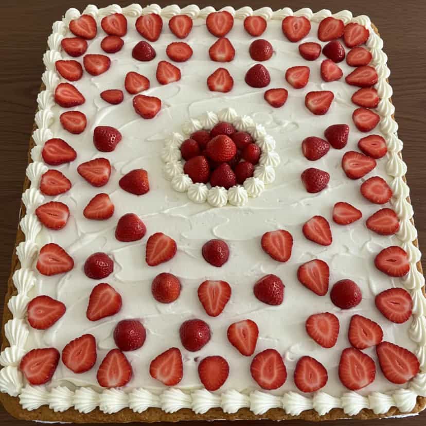 Foto deliciosa de Bolo de aniversário de morango pronta para servir - Bolos & Cupcakes