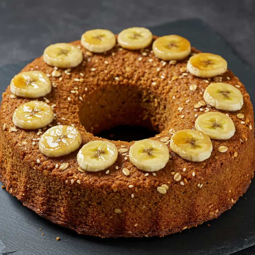 Foto deliciosa de Bolo de Banana com Aveia pronta para servir - Bolos & Cupcakes