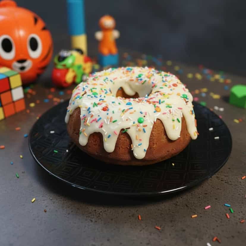 Foto deliciosa de Bolo de Banana com Confetes pronta para servir - Bolos & Cupcakes
