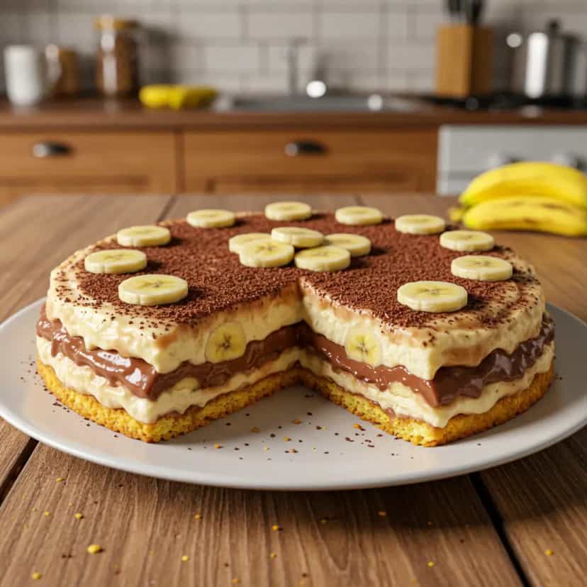 Foto deliciosa de Bolo de Banana sem Assar pronta para servir - Sem Assar