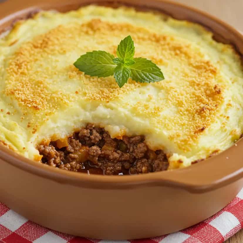 Foto deliciosa de Bolo de Batata com Carne Moída pronta para servir - Carnes & Frango