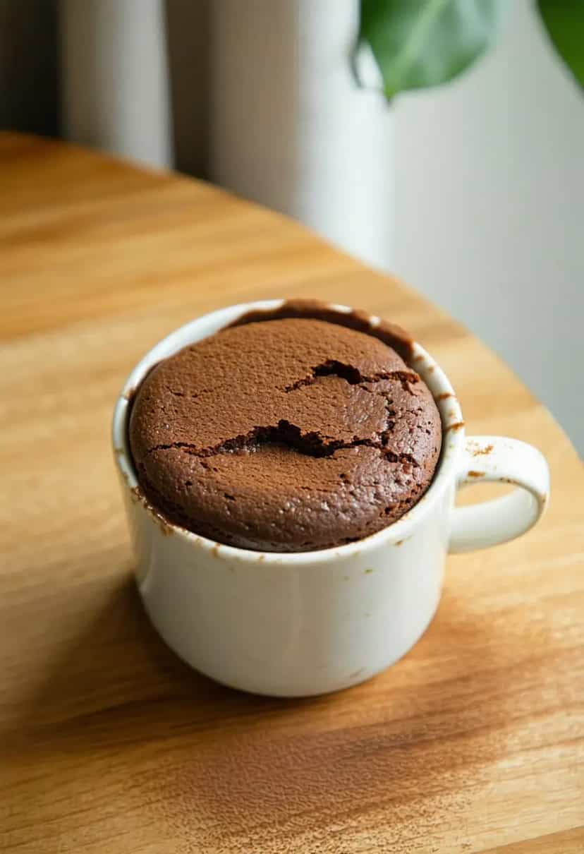 Foto deliciosa de Bolo de Caneca de Chocolate pronta para servir - No Micro-ondas