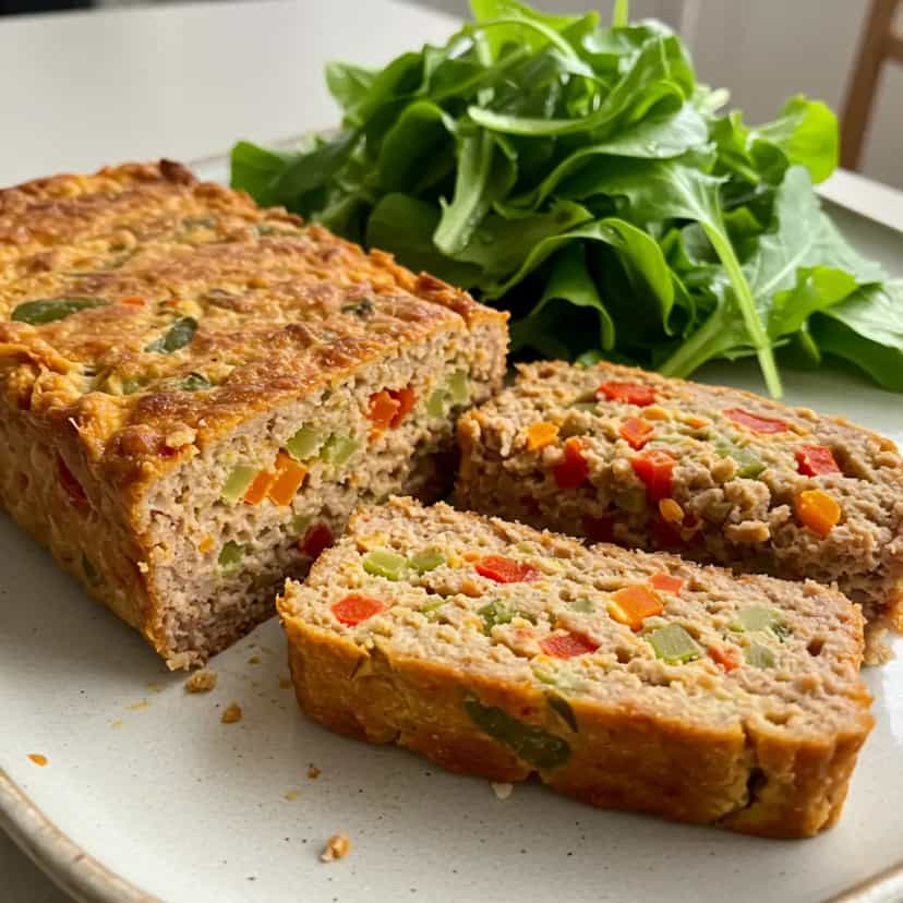 Foto deliciosa de Bolo de Carne Moída com Legumes Assado pronta para servir - Carnes & Frango